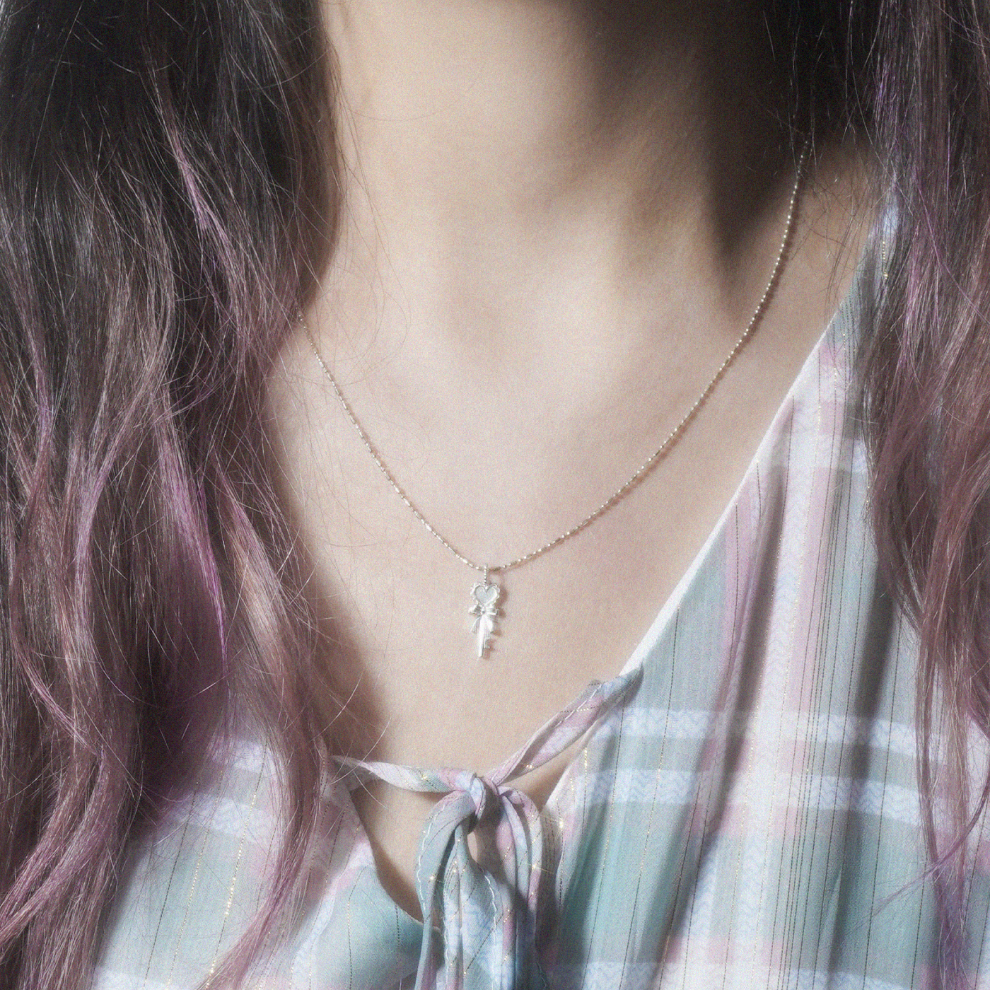 one day. petit ribbon key pendant &amp; necklace