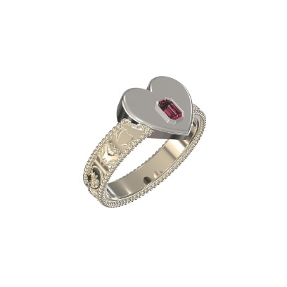 2023. personal design order heart ruby ring